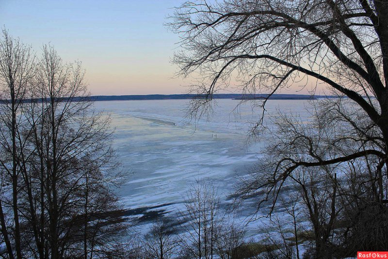 Река Волга Приволжье зимой