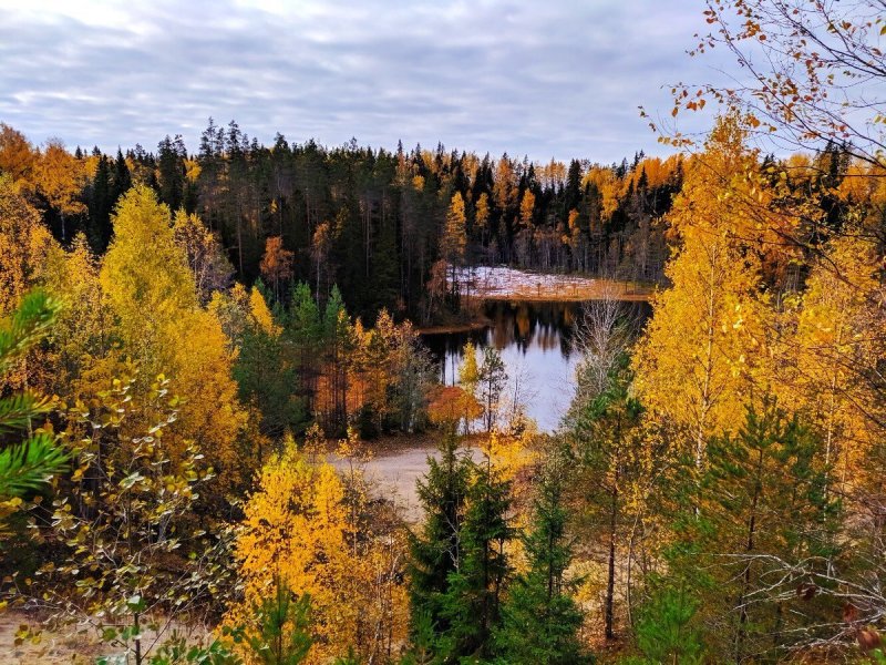 Осень Лахденпохья озеро