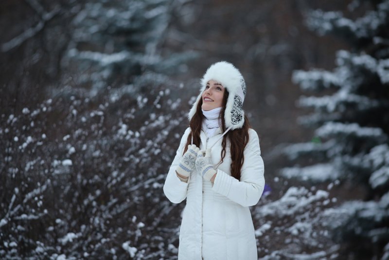 Фотосессия девушки зимой в городе