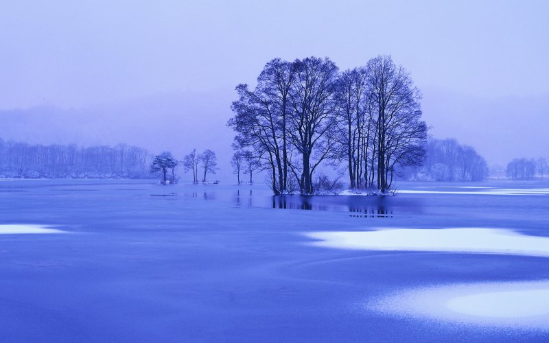 Синий зимний пейзаж