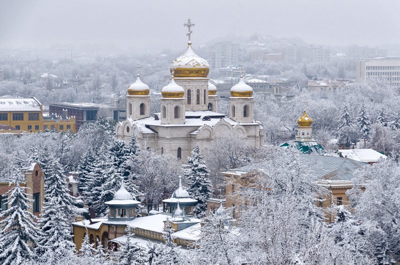 Пятигорск Машук Церковь зимой