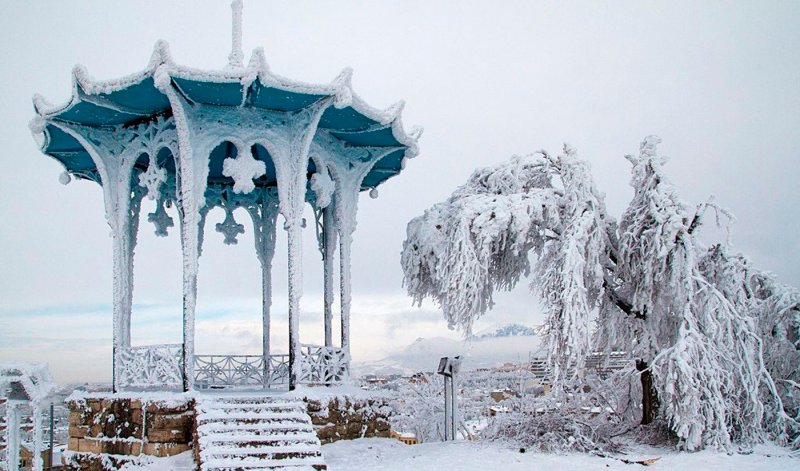 Гора Машук в Пятигорске зимой