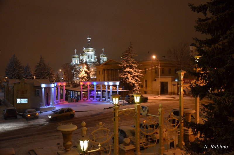 Зимний Пятигорск ночью