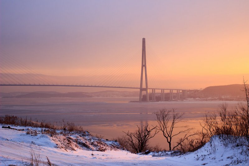 Остров русский Владивосток зимой