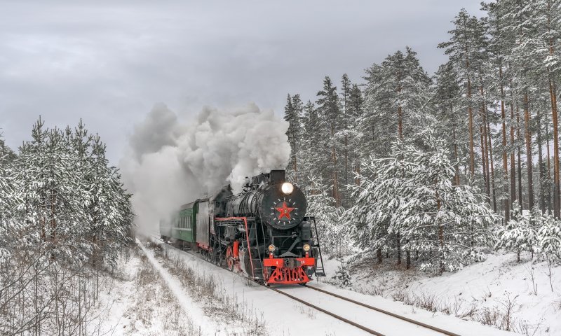 Железнодорожный транспорт зимой