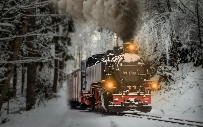 Железная дорога зима