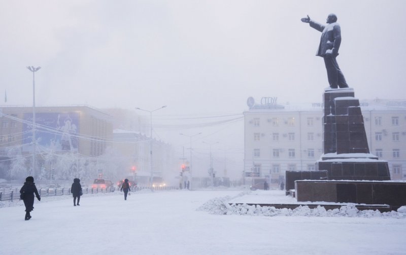 Площадь Ленина Якутск зима