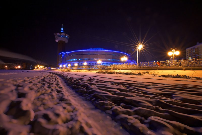 Ночной Якутск зима