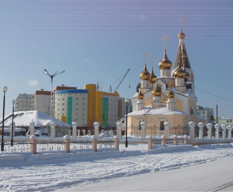 Якутск Преображенский собор зимой