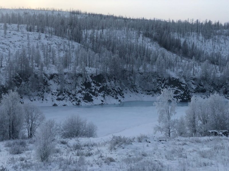 Река зима Якутия