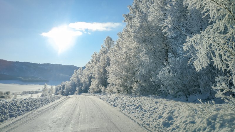 Семинский перевал зимой дорога