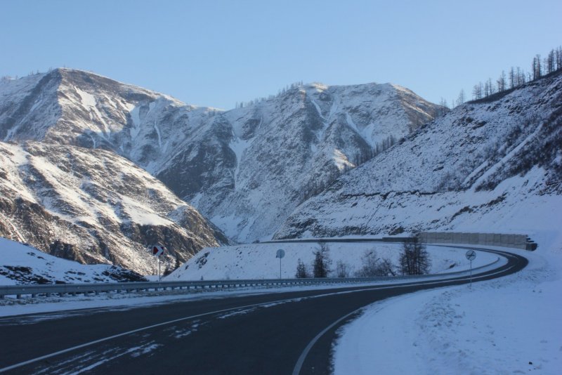 Семинский перевал Алтай зимой