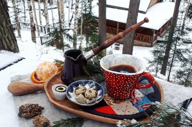 Завтрак в зимнем лесу