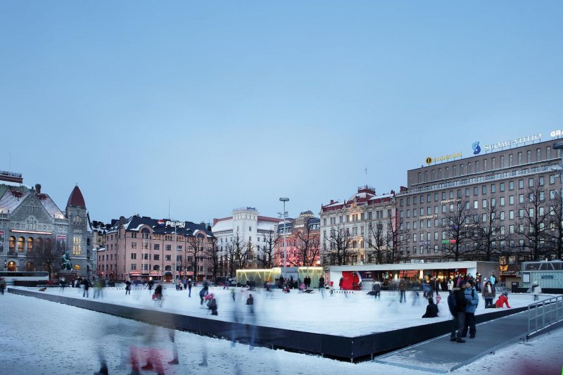 Город Финляндия Хельсинки зима