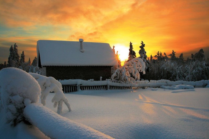 Деревня зимой