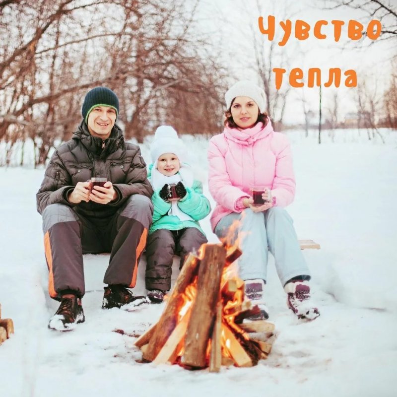 Семья на зимнем пикнике