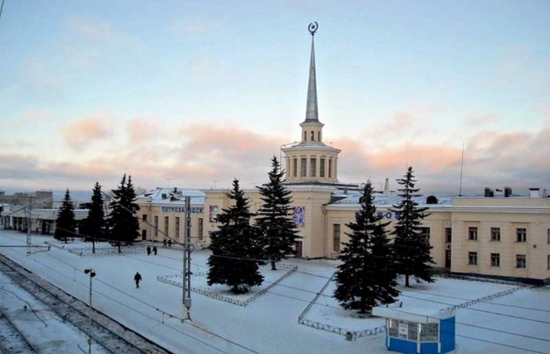 Вокзал Петрозаводск зимой