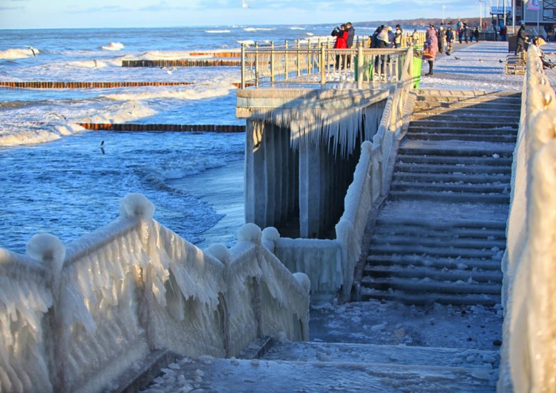Замерзшее Балтийское море Зеленоградск