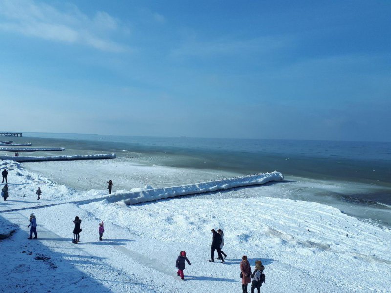 Зеленоградск море зима 2021