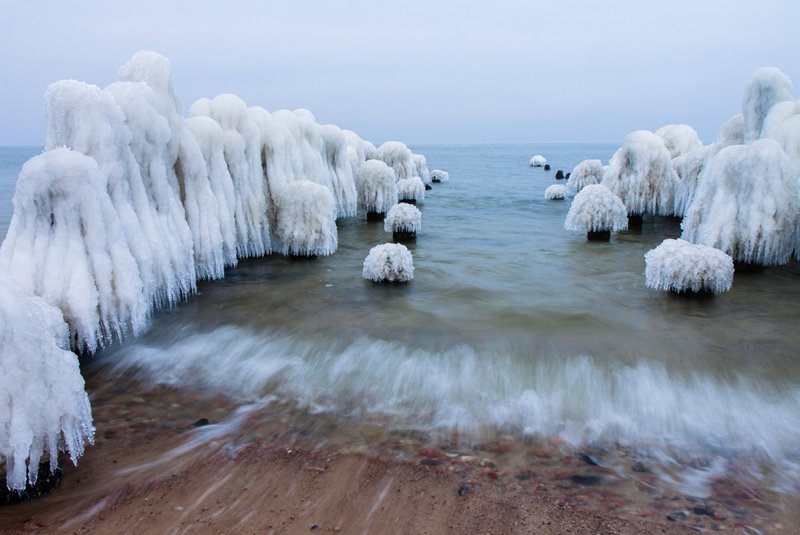 Балтийское море зимой Зеленоградск