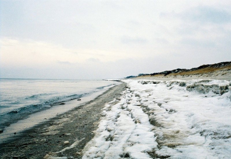 Калининград пляж Балтийского моря зимой