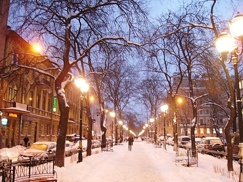 Зимняя вечерняя улица
