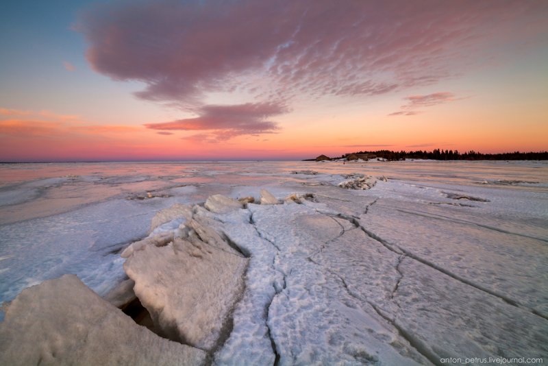 Белое море Архангельская область зимой