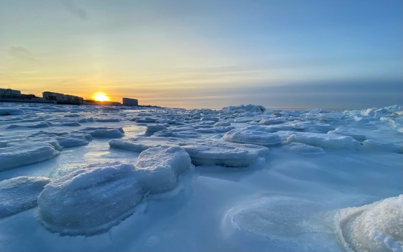 Белое море о. Ягры ледяной Покров