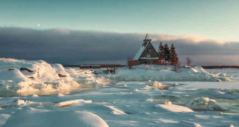 Белое море зима