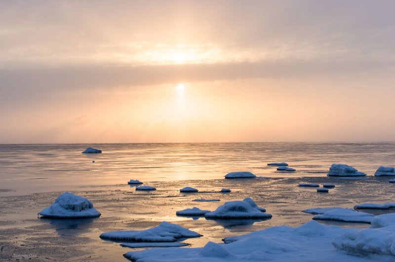 Зимний закат на финском заливе