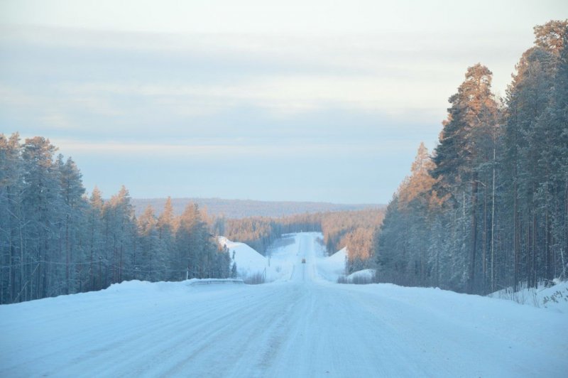 Дорога Карелия зима
