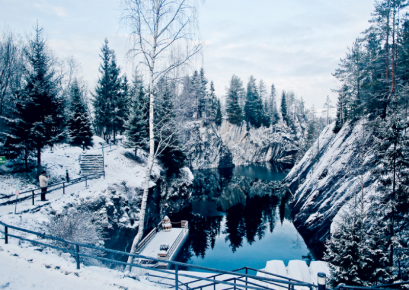 Карелия парк Рускеала зима