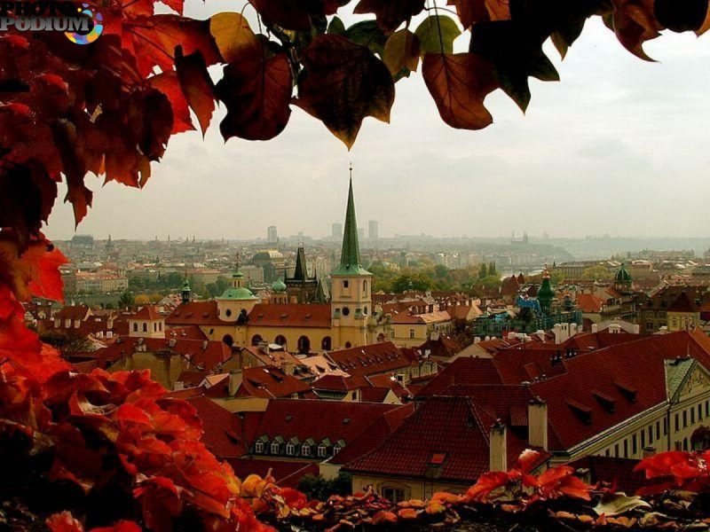 Влтава осень Прага