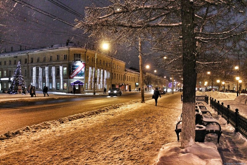 Ночная зимняя Кострома