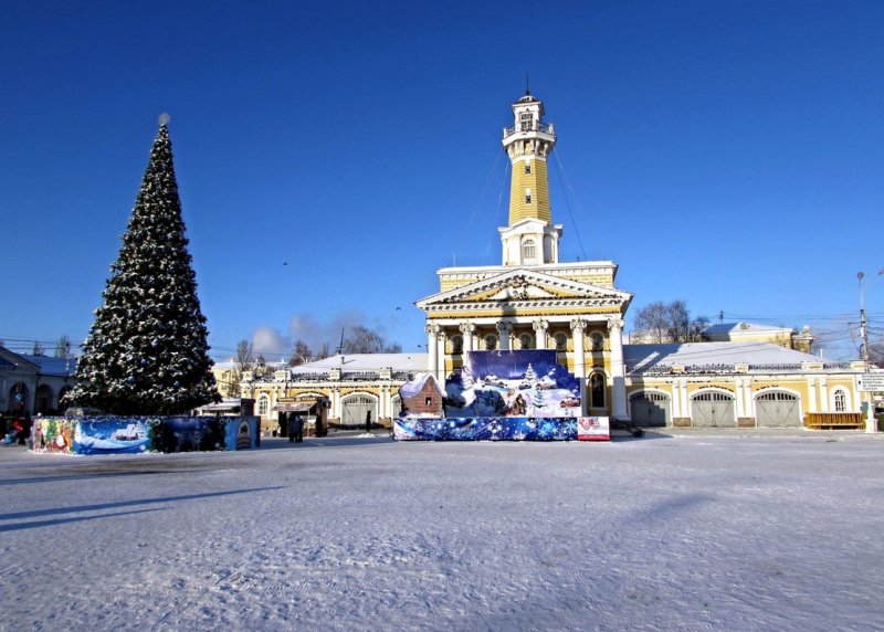 Кострома Сусанинская площадь зимой