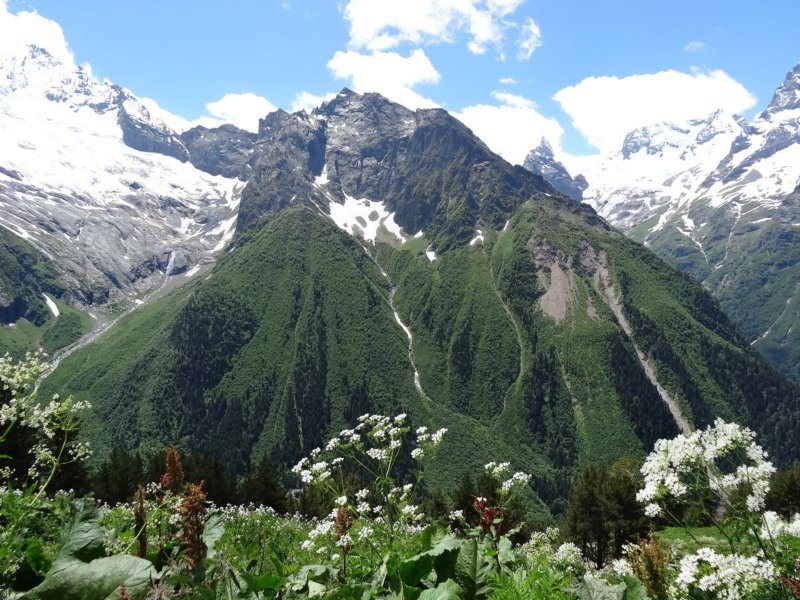 Кавказские горы гора Домбай