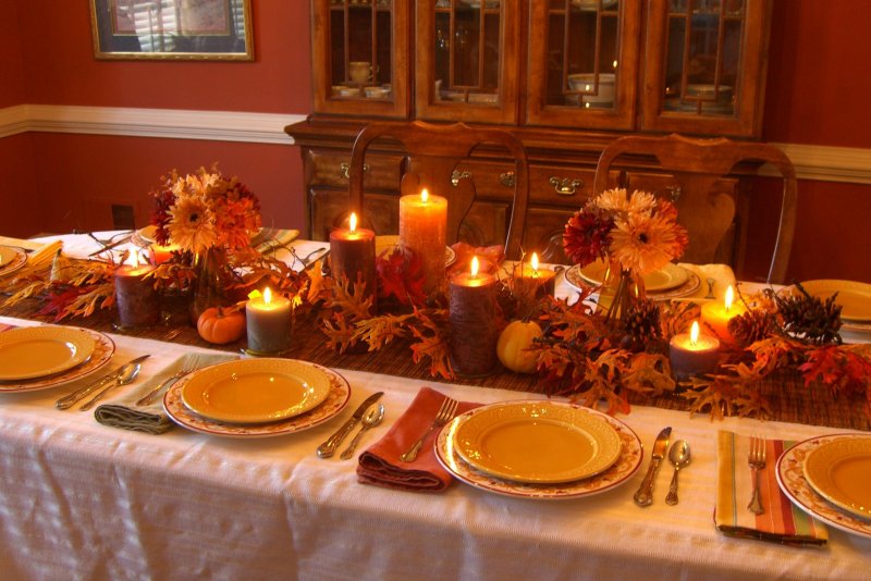 Украшение стола на день Благодарения