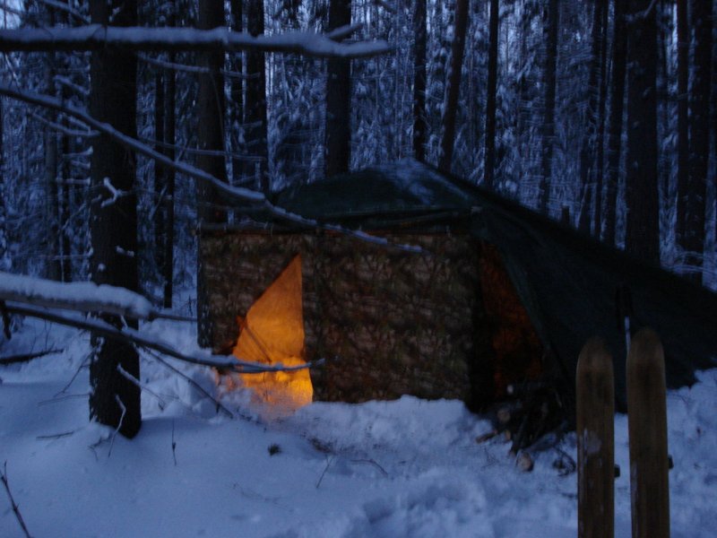 Ночлег в зимнем лесу