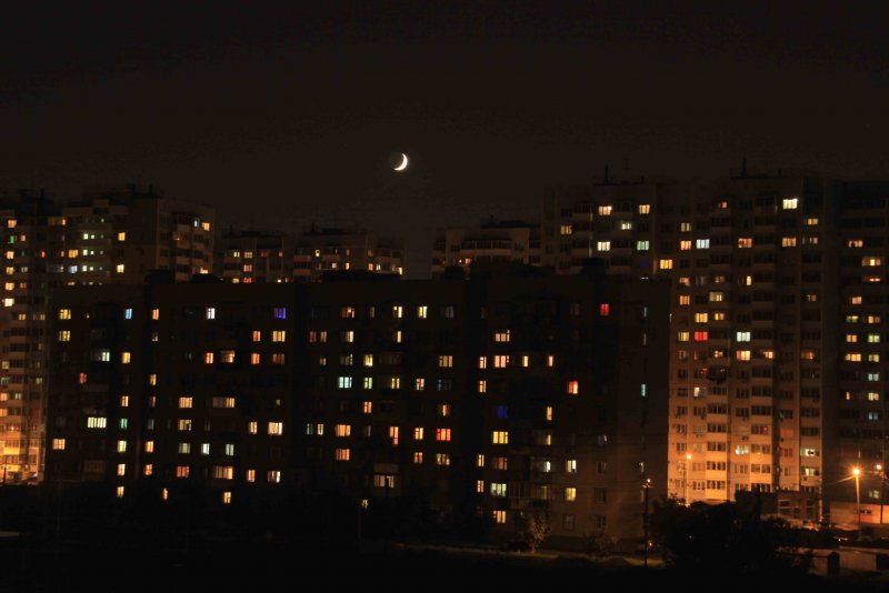 Города России 5 этажки ночь