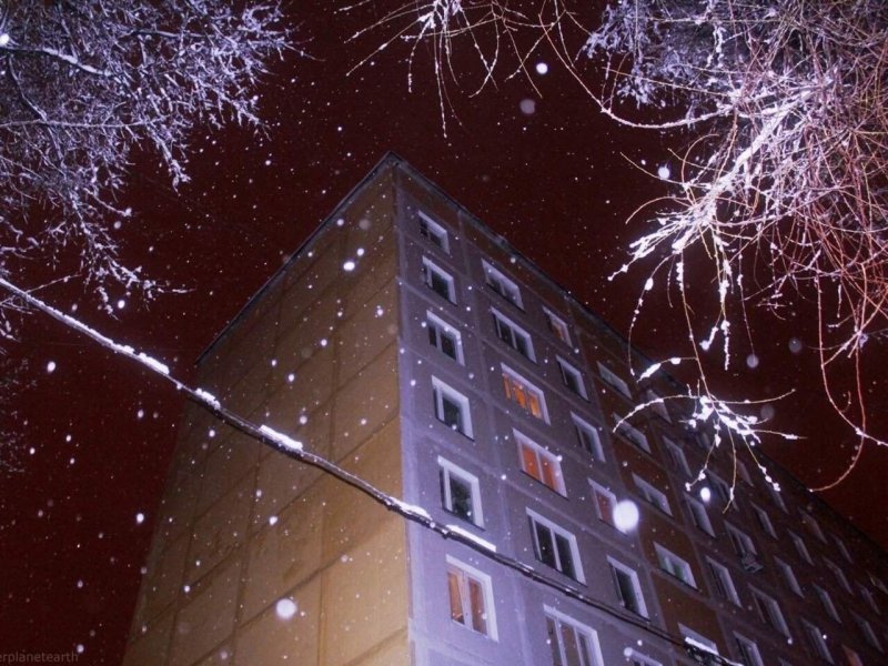 Зима многоэтажки