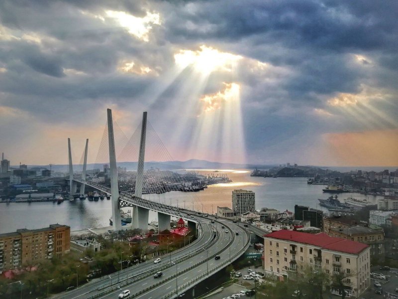 Золотой мост Владивосток Весна