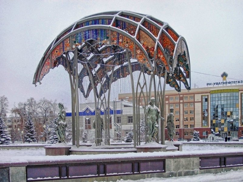 Цветной бульвар Тюмень зимой