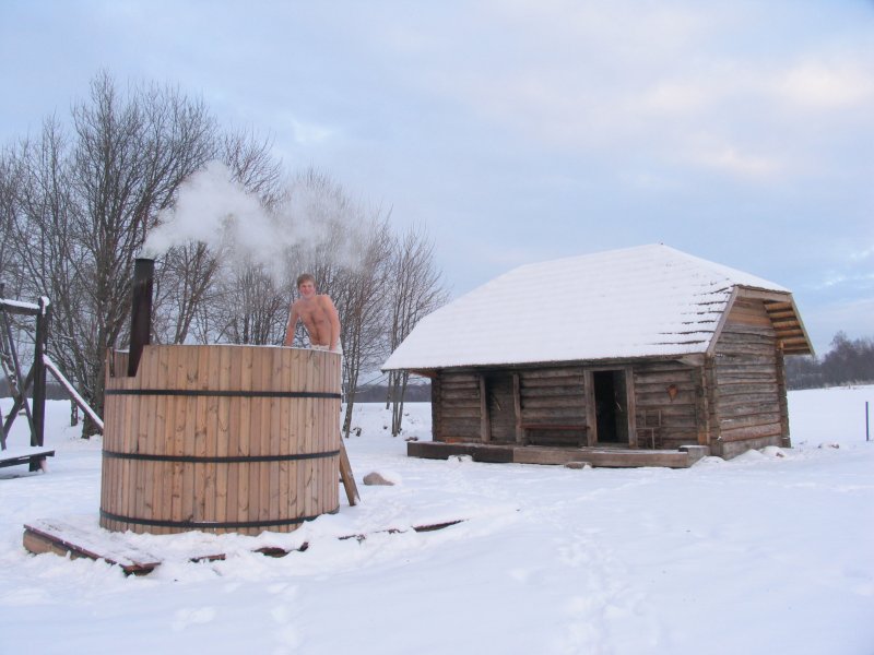 Баня домик зима