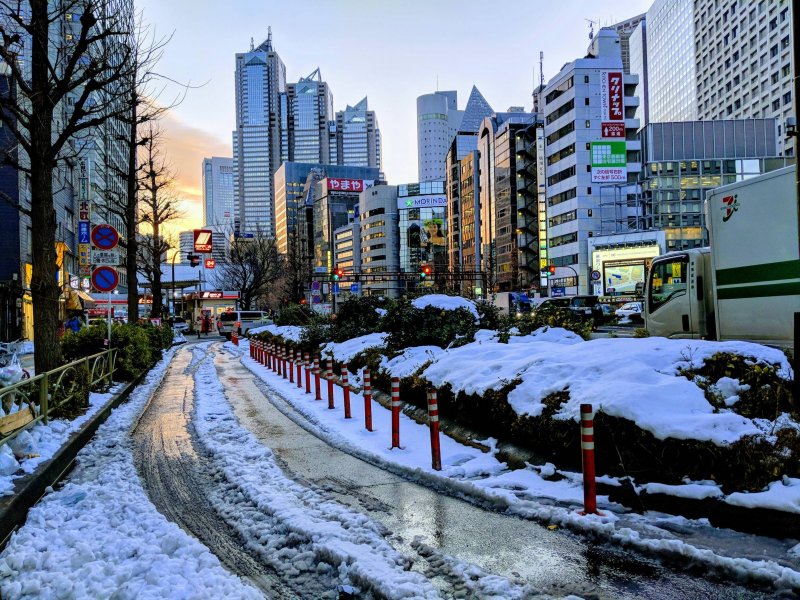 Японские улицы зимой