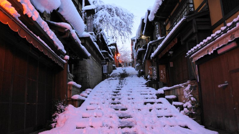 Киото город в Японии зимой