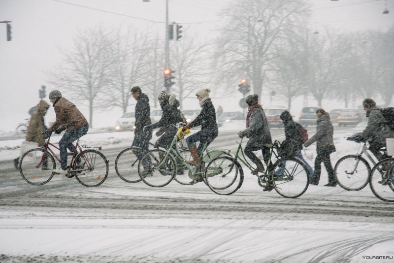 Велосипедист зимой