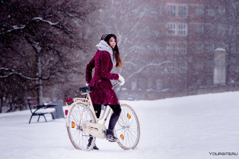 Велосипед в снегопад