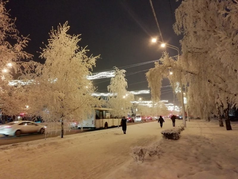 Уфа зима ночь