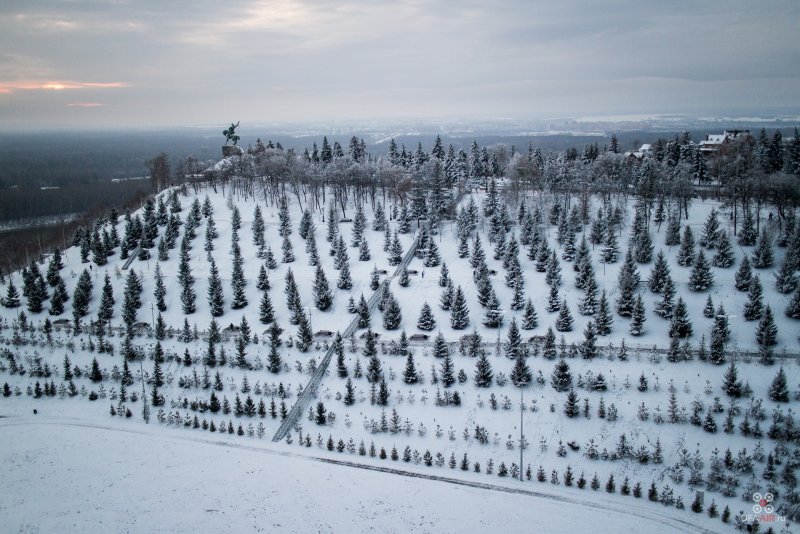 Горсовет Уфа парк зимой