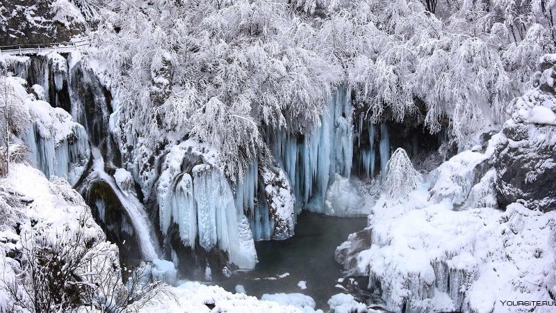 Озеро Блед Словения зима